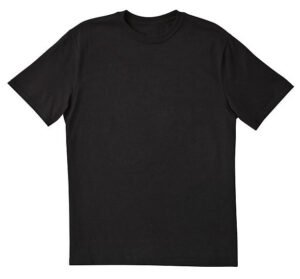 Front of a clean Black T-Shirt just waiting for you to add your own logo, Graphics or words. Clipping Path. Single shirt - about 10" x 10".